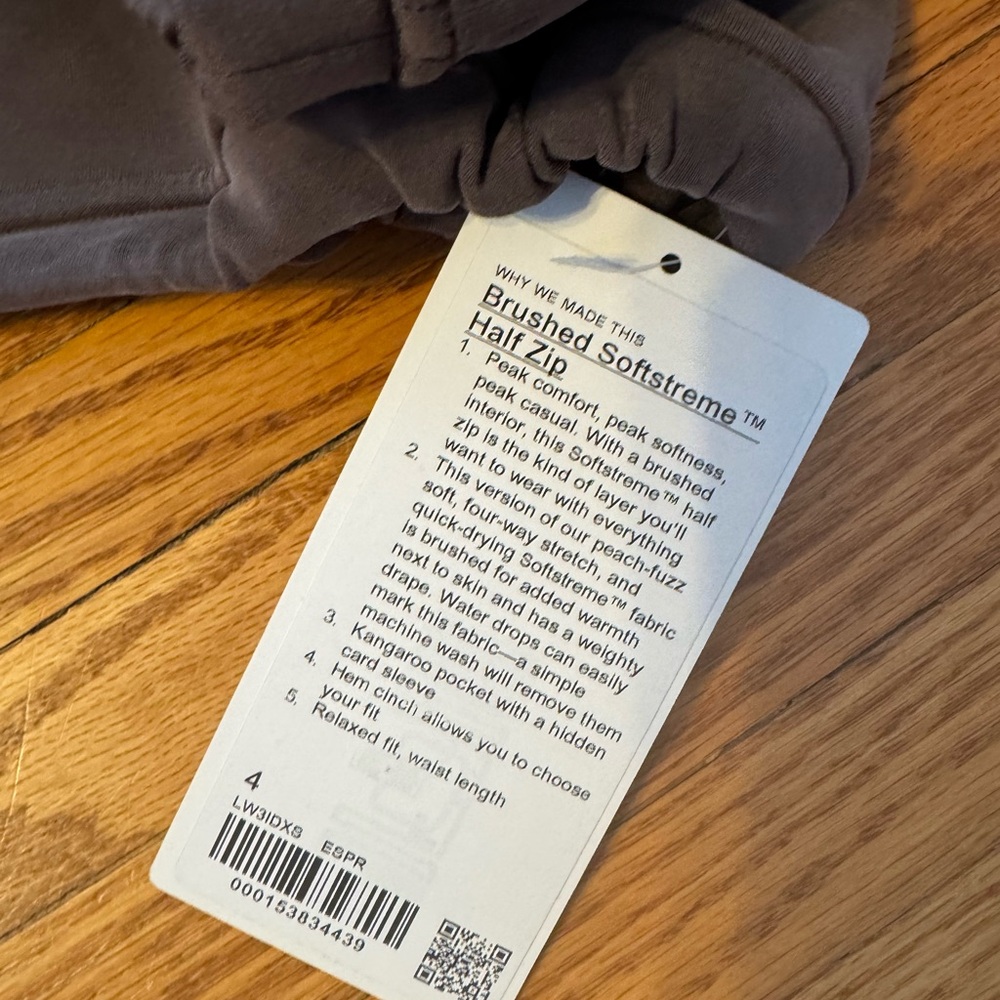 Lululemon Brushed Softstreme Half Zip “espresso” NWT - Picture 2 of 4